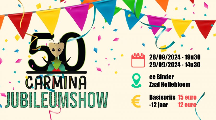 Grote jubileumshow 28 en 29 september